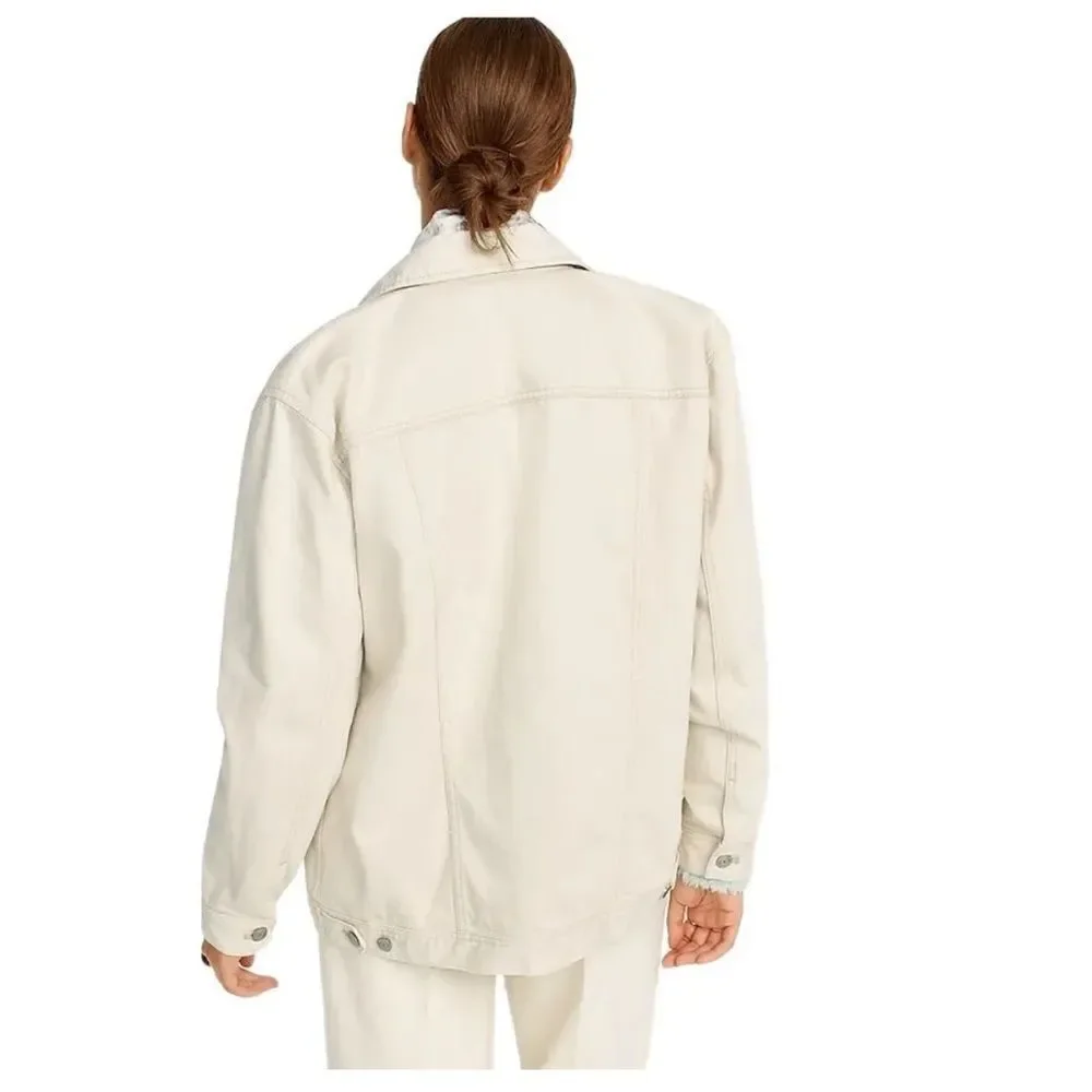 J. Crew Relaxed denim jacket in Ecru. Size XL. NWT.